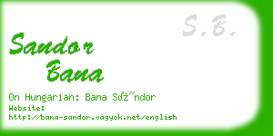 sandor bana business card